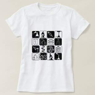 CAMISETA SÍMBOLOS Y HERRAMIENTAS DEL CIENTÍFICO DEL