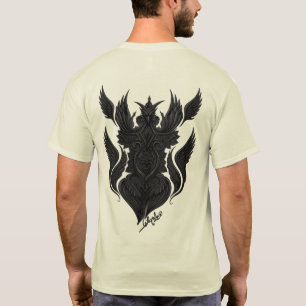 Camiseta Simetría Divina: Intrincado Blanco y Negro