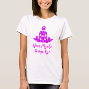 Camiseta Simetría espiritual rosa y blanca Lotus Yoga
