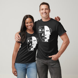 Camiseta Simetría Interrumpida: La Cara Entre Ángulos T-Sh