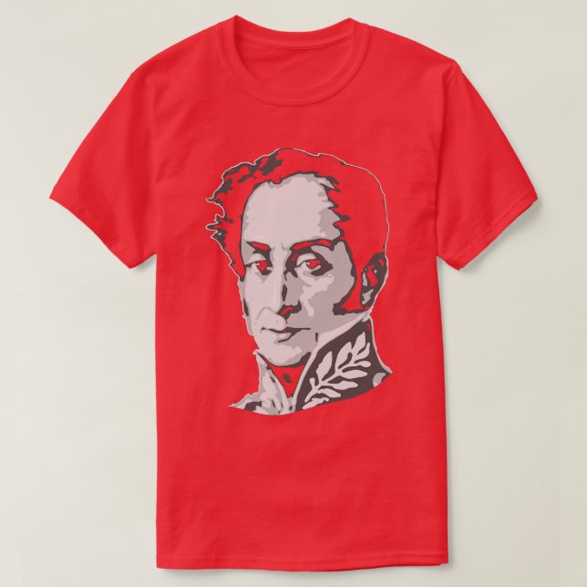 Camiseta Simón Bolívar blanco y negro (Diseño del anverso)