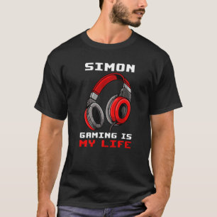Camiseta Simon Gaming es mi vida personalizada