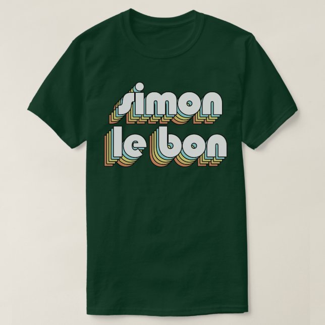 Camiseta Simón Le Bon Retro Typografía Arcoiris Estilo desv (Diseño del anverso)