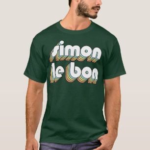 Camiseta Simón Le Bon Retro Typografía Arcoiris Estilo desv