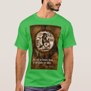 Camiseta Simpatía Lobo nativo americano y Dreamcatcher