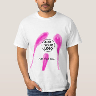 Camiseta Simple abstracto de acuarela rosa agregar texto de