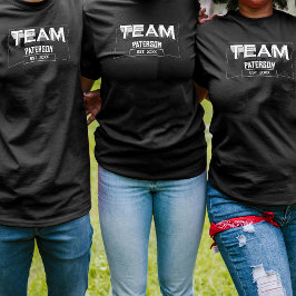 Camiseta Simple Black White Family Custom Sports Team Name