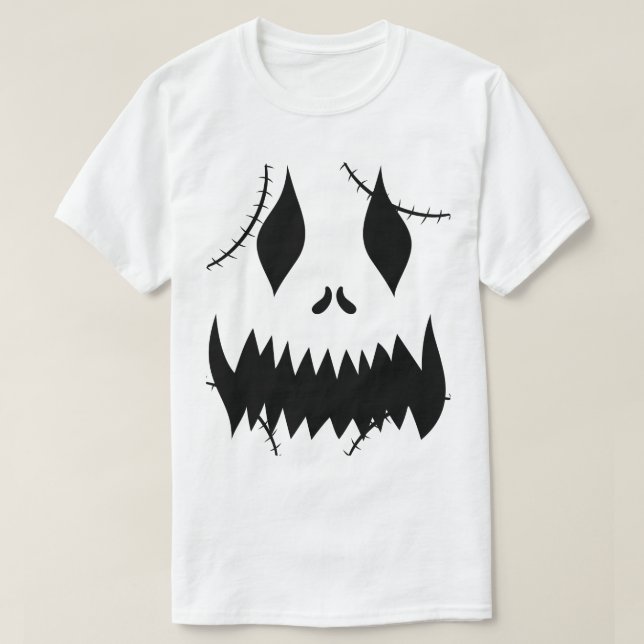 Camiseta Simple cara de calabaza de halloween jack-o-lanter (Diseño del anverso)