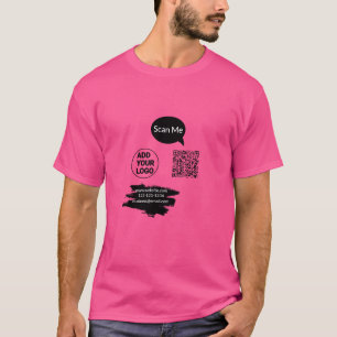 Camiseta Simple código qr minimalista agregar logo escanear