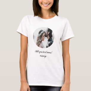 Camiseta simple collage de fotos de círculo mínimo texto 
