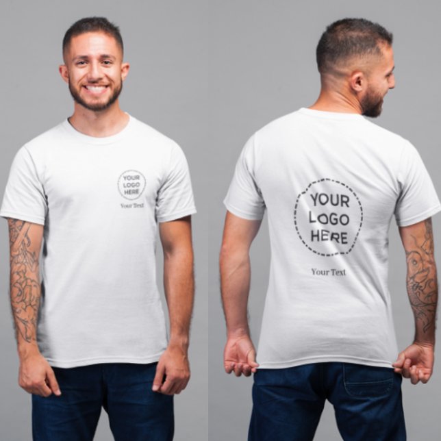 Camiseta Simple Company Logo & Text front back Corporate (Subido por el creador)