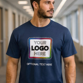 Camiseta simple de negocio con logotipo y texto op