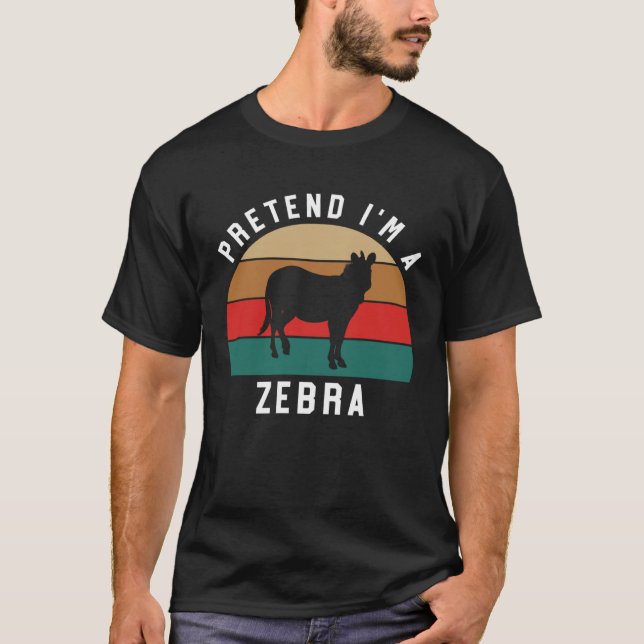 Camiseta Simple disfraz de Halloween para la cebra pretende (Anverso)