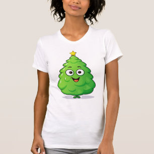 Camiseta Simple dulce festividad divertida árbol de Navidad