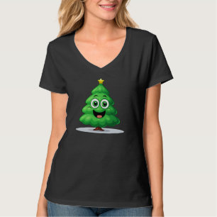 Camiseta Simple dulce festividad divertida árbol de Navidad