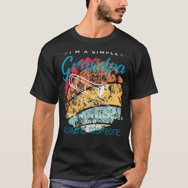 Camiseta Simple Grandpas Trombone Jam - Tee caprichoso para (Anverso)