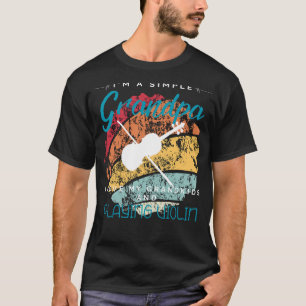 Camiseta Simple Grandpas Violin Serenade - Tee lúdico para