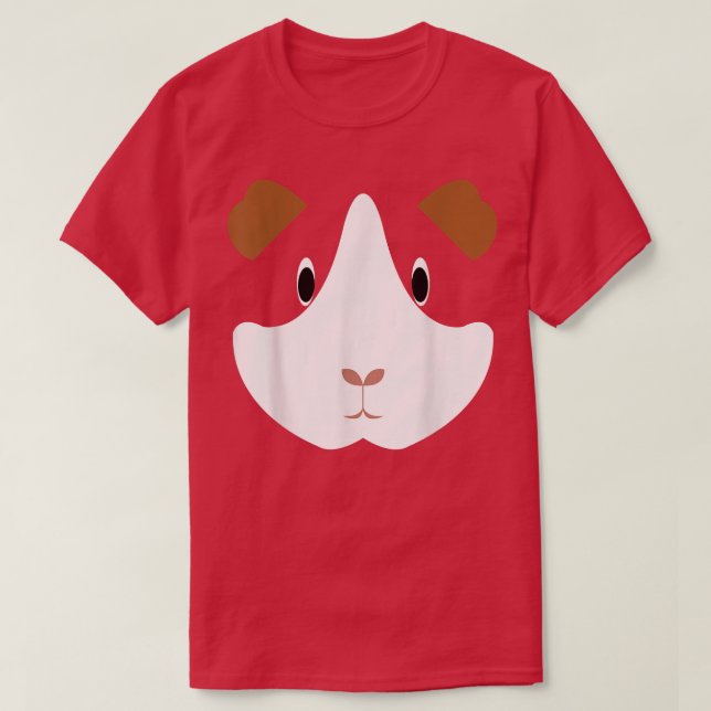 Camiseta Simple Guinea Pig Face Costume  (Diseño del anverso)