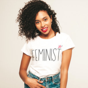 Camiseta Simple guión feminista moderno Poder Chica mínimo
