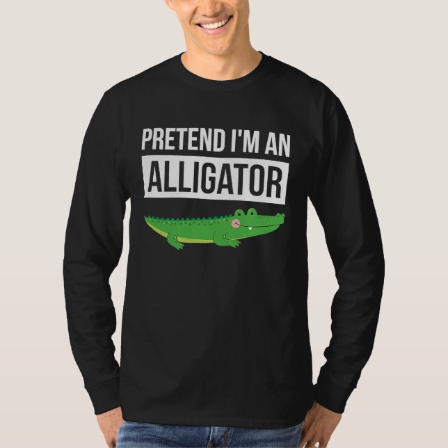 Camiseta Simple Halloween Costume Alligator Pretend I'm An  (Anverso)