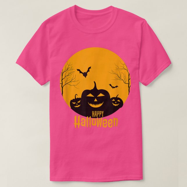Camiseta Simple Halloween Scary Pumpkin Night Design (Diseño del anverso)