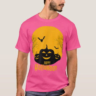 Camiseta Simple Halloween Scary Pumpkin Night Design