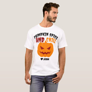 Camiseta Simple Happy Halloween espeluznante calabaza naran
