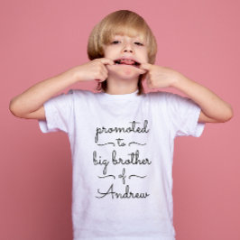 Camiseta Simple Hermano Hermana Escritura En Blanco Y Negro