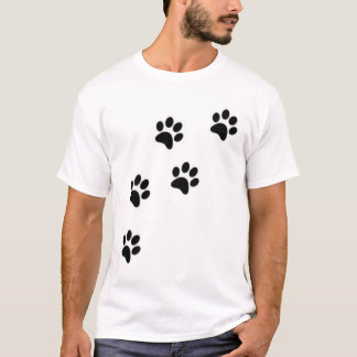 Camiseta Simple Huella de Garra de Gato Minimalista Amante 