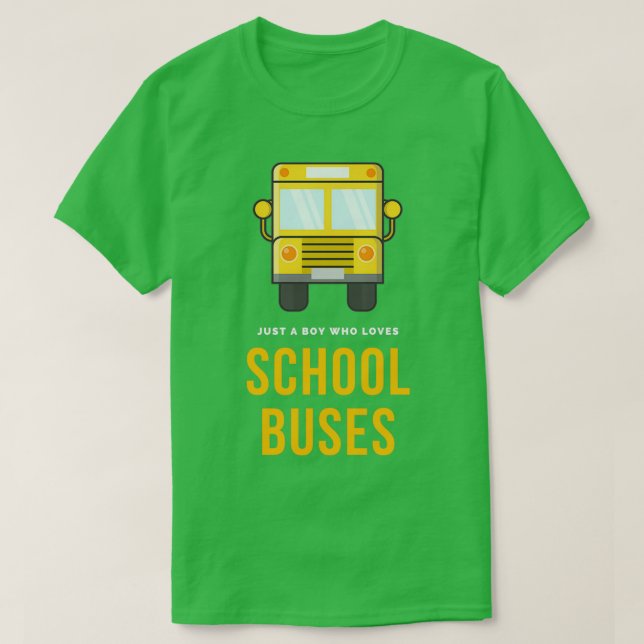 Camiseta Simple lindo sólo un chico que ama los autobuses e (Diseño del anverso)