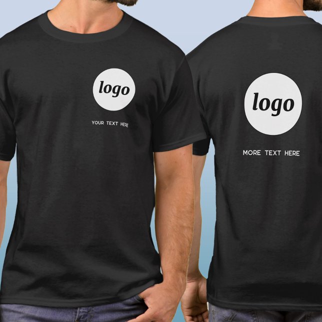 Camiseta Simple Logo and Text Business Crest and Back (Simple logo with custom text crest and back style business branding promotional t-shirt)