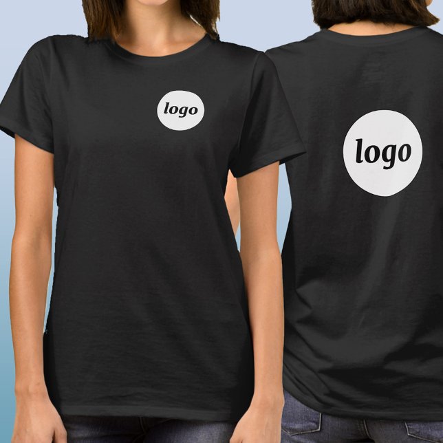 Camiseta Simple Logo Crest and Back Promotional Business (Simple logo crest and back print business branding promotional t-shirt)