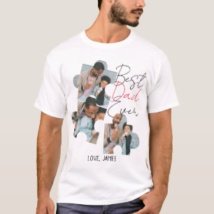 Camiseta Simple Mejor Papá del Mundo Simple Foto Día del Pa