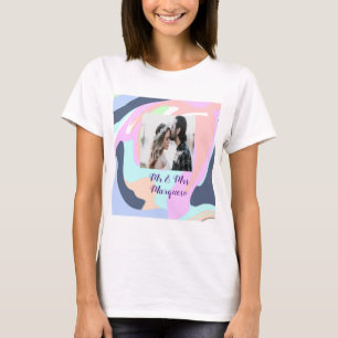 Camiseta simple minimal añade tu nombre foto pintura pastel