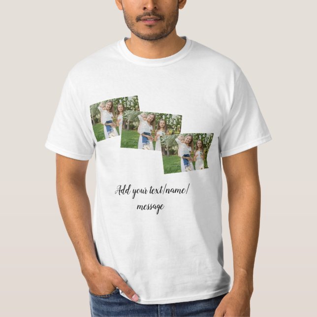 Camiseta simple mínimo añadir nuestro texto de collage de f (Anverso)