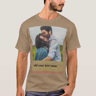 Camiseta simple mínimo añadir su nombre foto acuarela h