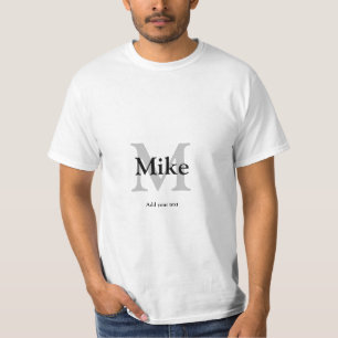 Camiseta simple mínimo añadir su nombre MONOGRAM GROOMSMEN