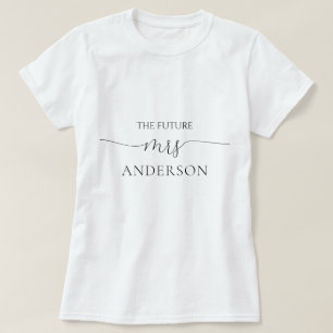 Camiseta Simple Mínimo Script Bridal Shower Future Mrs.