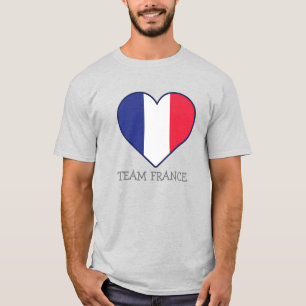 Camiseta Simple Modern FRANCIA Abanico Bandera de ánimo nom