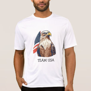 Camiseta Simple Moderno Abanico de América grita nombre del