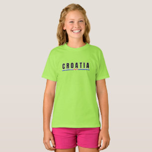 Camiseta Simple Moderno Dubrovnik Croacia Bandera Carta Rec