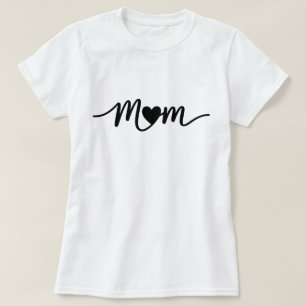 Camiseta Simple Mom Script Corazón
