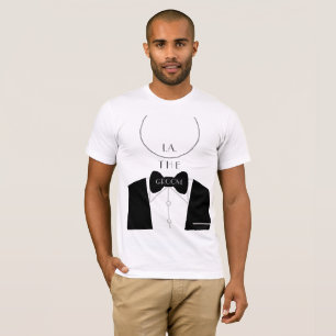 Camiseta Simple Monograma Negro Blanco Novio Despedida de S