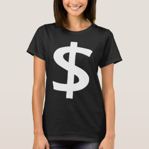 Camiseta Simple negrita Gran Rótulo en dólares blancos Sans