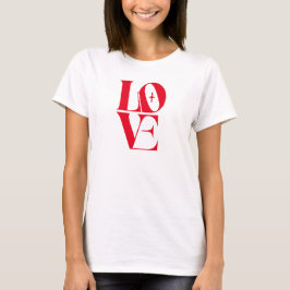 Camiseta Simple Red Love Moderno Typography