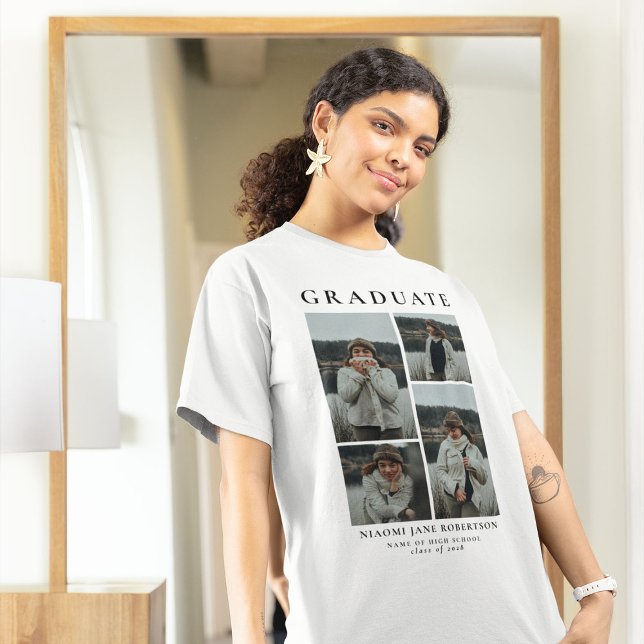 Camiseta Simple regalo de graduación de 4 Collages de fotos (Subido por el creador)