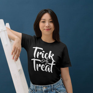 Camiseta Simple truco espeluznante o trato a la familia de 