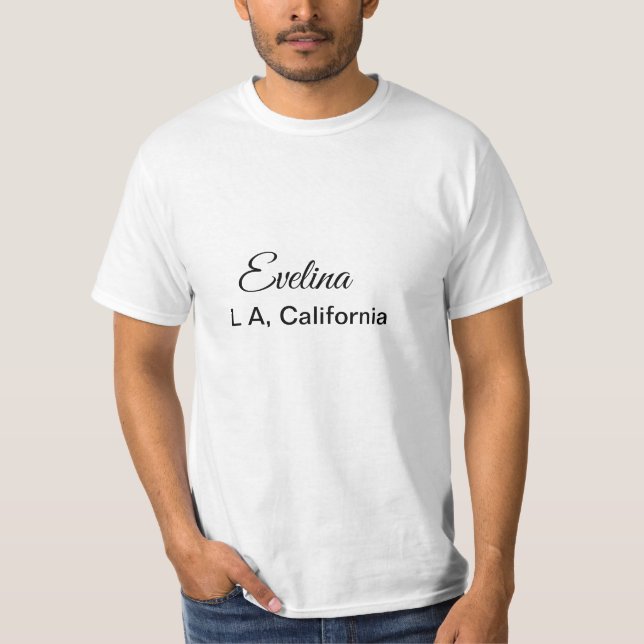 Camiseta Simple y mínimo añadir el nombre lugar de texto ci (Anverso)