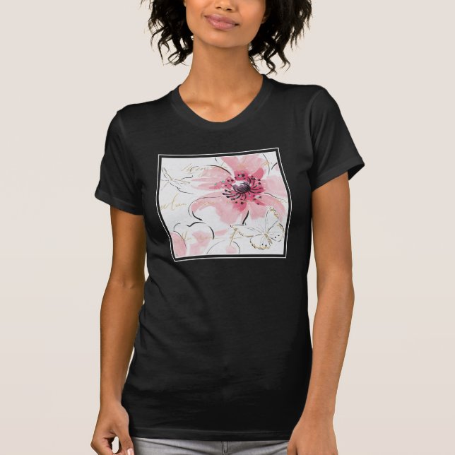 Camiseta Simplemente acuarela del rosa el | floral (Anverso)