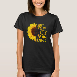 Camiseta Simplemente amo a las pirañas  Mujeres Hombres Pes